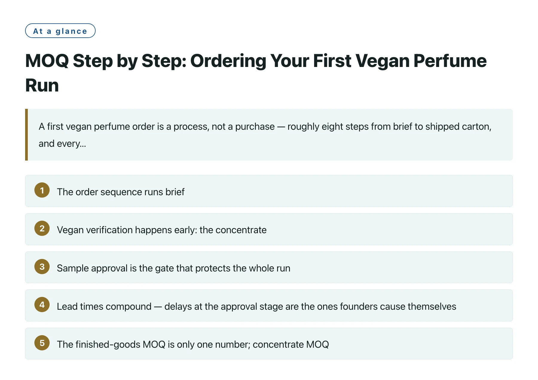 MOQ Step by Step: Ordering Your First Vegan Perfume Run——全文要点速览